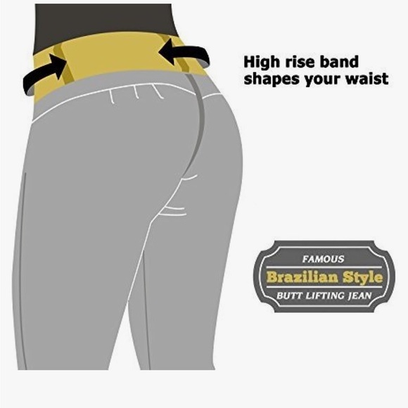 Y2K Curvify Size 15 Brazilian Butt-Lift Dark Wash Denim Cropped Jeans Capris - Picture 4 of 16